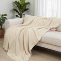 100% Cotton Muslin Blanket, Breathable All-Season Gauze Blanket for