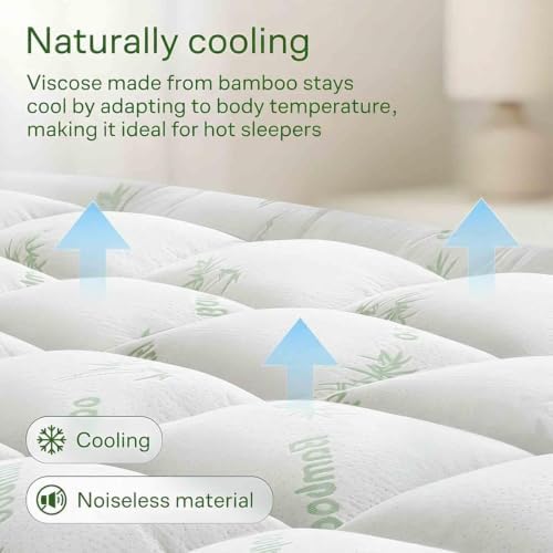 Hanare Bamboo Mattress Topper, Cooling Breathable Viscose from Bamboo