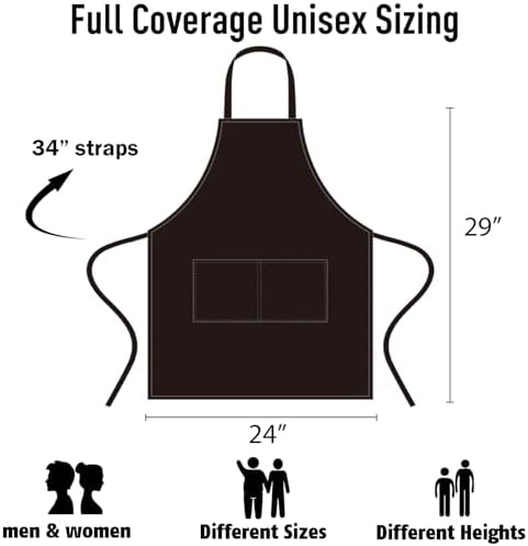 NOBONDO 12 Pack Bib Apron - Unisex Black Apron Bulk with 2 Roomy