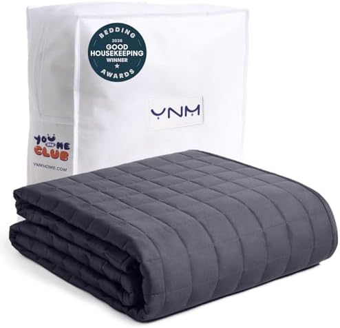 YnM 10lbs Weighted Blanket for Adults, 48x72 Inches, Dark Grey