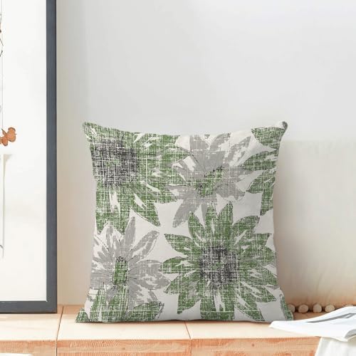 BETGINY Sage Green Grey Pillow Covers 22x22, Gray Vintage Sunflower