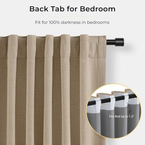 INOVADAY 100% Blackout Curtains for Bedroom Black Out Curtains 96 Inch