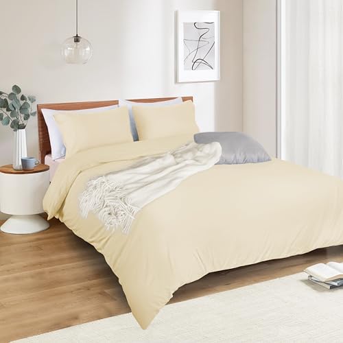 Mejoroom Taupe Duvet Cover King - Comforter Cover - Soft and