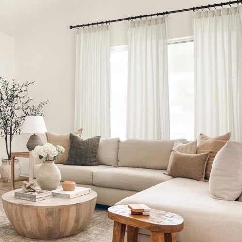 Topfinel 120 Inch Curtains 2 Panels Set,Two Packs Pinch Pleat Back Tab