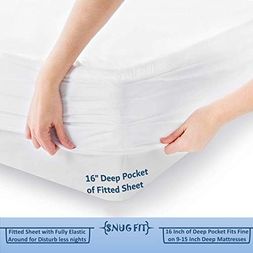 100% Giza Egyptian Dreams Cotton, [4 PCs] 16" Deep Pocket Bed Sheet