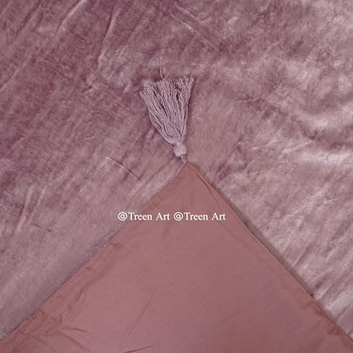 Treen Art Taupe 50" x 60" Rayon Velvet Throw Blanket for Couch Sofa &