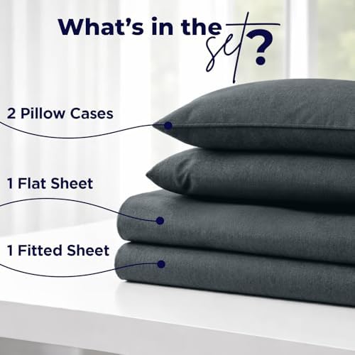 DAN RIVER California King Jersey Sheet Set Soft 100% Cotton T-Shirt