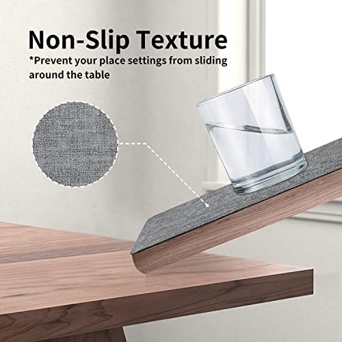 Maxpearl Faux Leather Placemats Set of 6, Easy to Clean, Grey