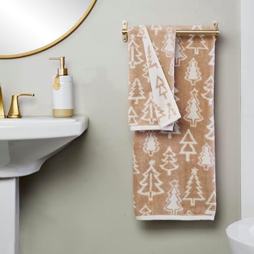 SKL Home Christmas/Winter Mod Tree Hand Towel Set-2pc, 100% Cotton