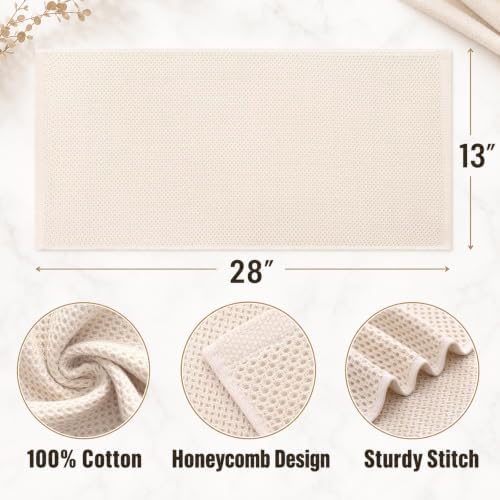 Mordimy 100% Cotton Waffle Weave Kitchen Towels 6-Pack, Beige