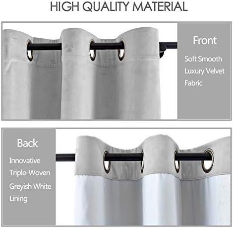 cololeaf Living Room Blackout Velvet Curtains, Grommet Blackout Lined