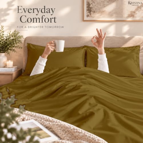 Queen 4 Piece Bed Sheet Set - 15" Deep Pocket, Soft Lightweight Taupe