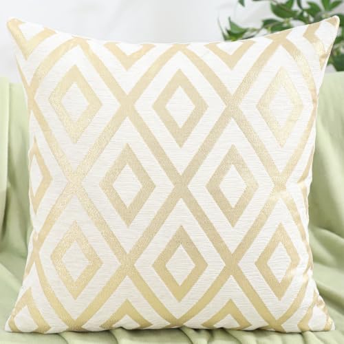 Set of 2 Chenille Jacquard Throw Pillow Covers 20x20 Inches, Luxury