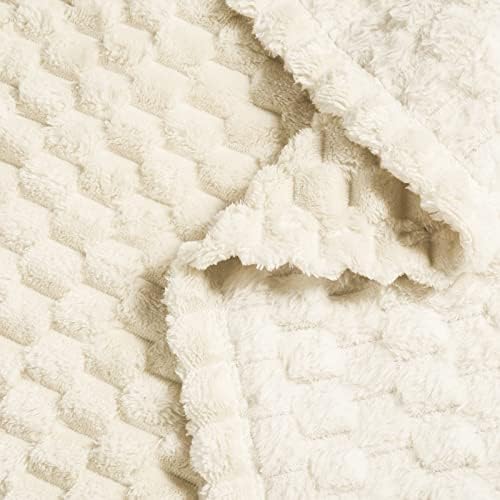 Vessia Flannel Fleece King Size Bed Blanket(108x90 inch), 3D Jacquard