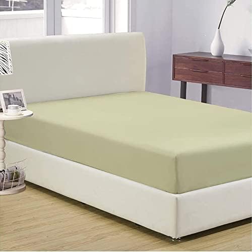 Cal-King Ivory Fitted Sheet 18 Inches Deep Pockets Soft & Silky Cool