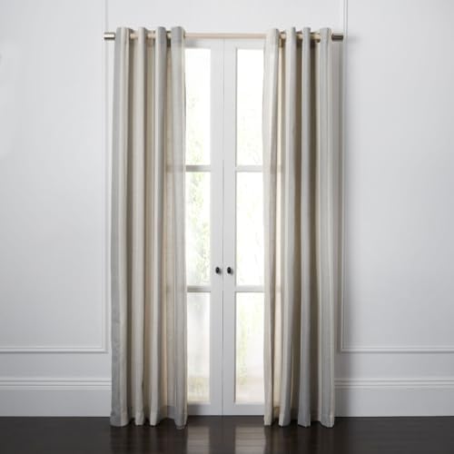 SAFAVIEH Home Curtain Rela Taupe and Beige Semi-Sheer 52" x 84"