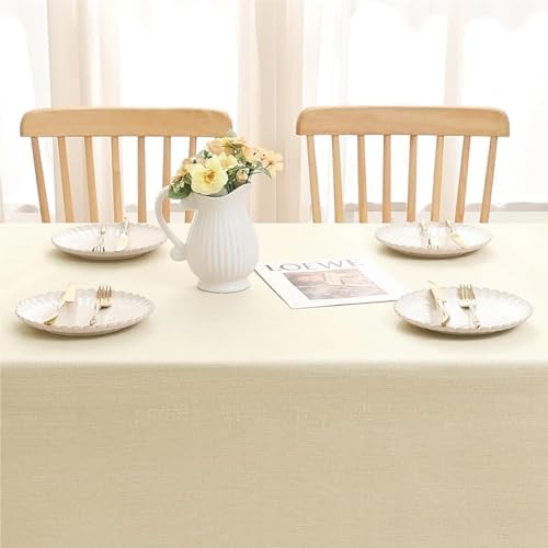 Tablecloth Domestic Tablecloth Rectangular and Round Unpatterned Linen