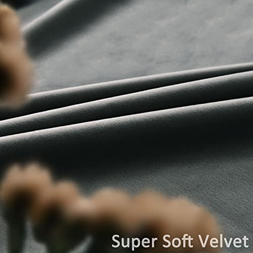 Fcosie 120 Inches Long Velvet Blackout Lined Curtains Pinch Pleated