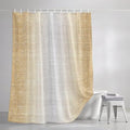 Sand Beige Ombre Shower Curtain Rustic Linen Texture Waterproof Fabric