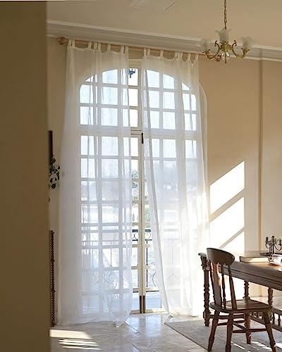 100% Linen Curtains Natural Linen Curtain Panels for Living Room/Light