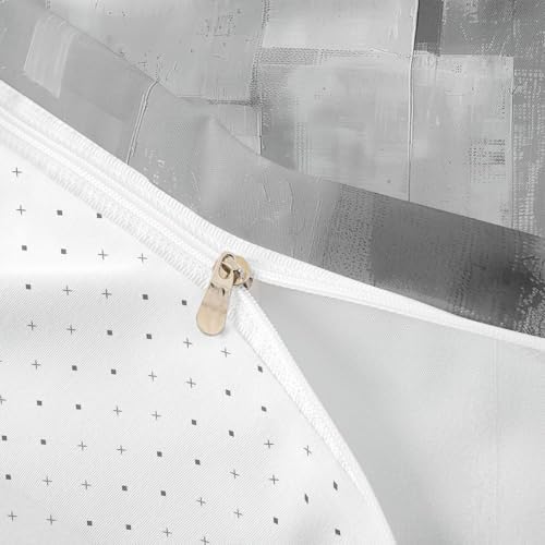 jejeloiu Abstract Duvet Cover Queen Size Boys Girls Gray Ombre Bedding