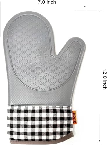 Silicone Oven Mitts,Silicone Oven Gloves Set,Oven Gloves with Quilted