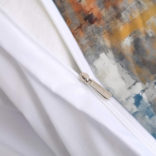 Abstract Gray Rust Duvet Cover Queen Size, Modern Grey Decorative