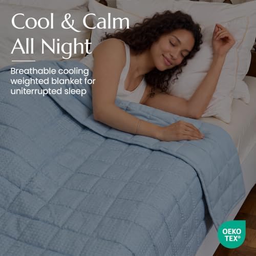 ZonLi Waffle Weighted Blanket for Adults, Small-Grid Quilted, 60x80
