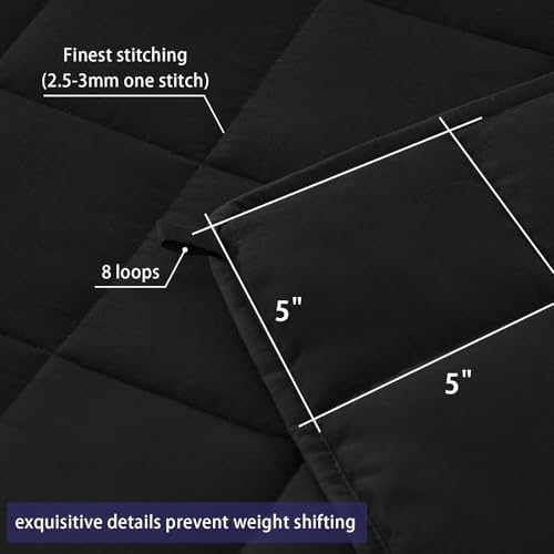 yescool Weighted Blanket for Adults 25lbs Queen Size, 60" x 80", Black