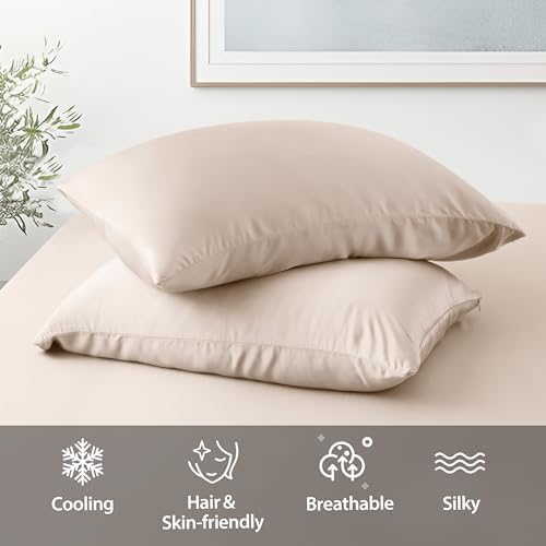 2 Pack Cooling Pillow Cases,Viscose Derived from Bamboo Pillow