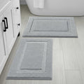 SHACOS Soft Microfiber Light Grey Bathroom Rugs Sets 2 Pieces 32x20