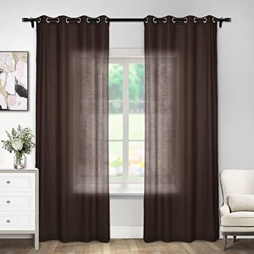 Macochico Nicklet Grommet Curtain,100 x 96 Inch Natural Linen Curtains