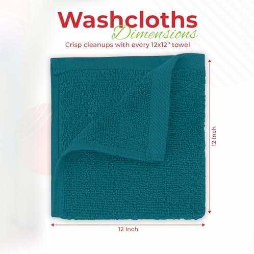 RIVERSIDE 60-Pack Cotton Washcloths – Soft & Absorbent Face Towels