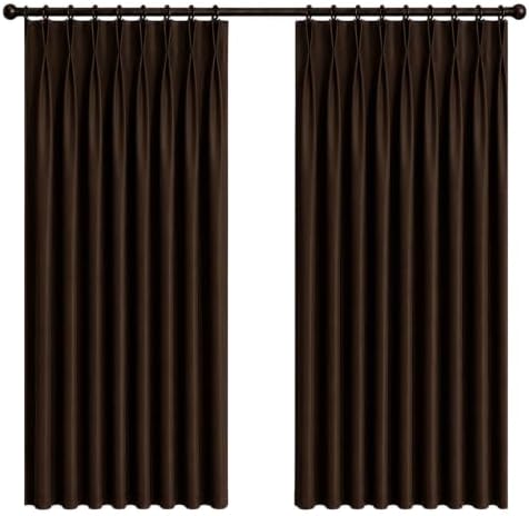 Room Darkening Thermal Insulated Double Pinch Pleated Blackout Curtain