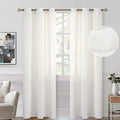 BGment Cream Sheer Curtains 84 Inches Long for Living Room 2 Panels