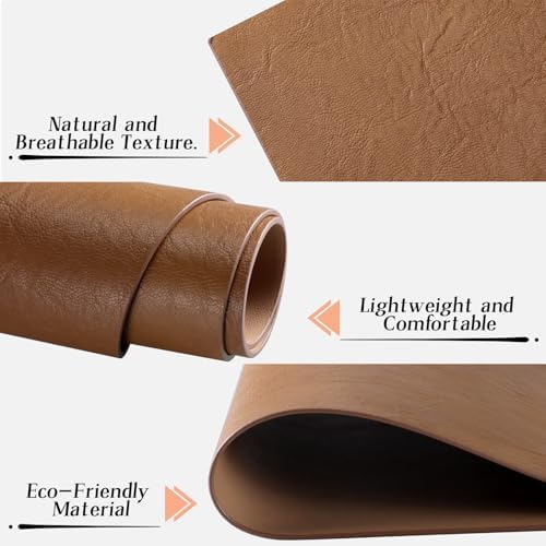 Faux Leather Placemats for Dining Table Set of 6, Edge-Sealed PU