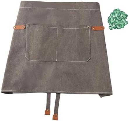 Waist Apron Half Short 1/2 Apron for Women Men Kitchen with 2 Pockets