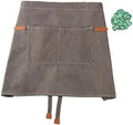 Waist Apron Half Short 1/2 Apron for Women Men Kitchen with 2 Pockets