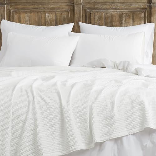The Farmhouse by Rachel Ashwell Cotton Waffle White King Blanket