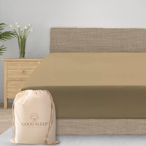 100% Egyptian Cotton Queen Fitted Sheets, 1000 Thread Count - Taupe