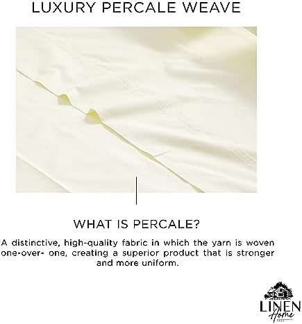 100% Cotton Percale Flat Sheet, Cream, 2 Flat Sheet, Crisp and Cool