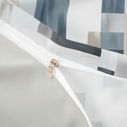 Feelyou Grey Abstract Duvet Cover Queen Size Geometric Comforter Cover