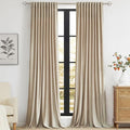 PRIMROSE Champagne Velvet Curtains 120 inch Long for Living Room,Set