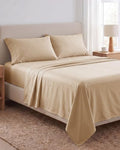 Beckham Hotel Collection 100% Cotton Full Sheet Set, 4-Piece, Sand