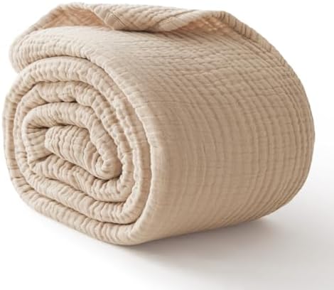 Cotton Muslin Blanket for Adults, 6-Layer, California King, 120 x 90