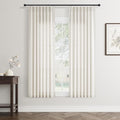 Jowels Natural Pinch Pleated Linen Curtains 63 Inches Long for Living