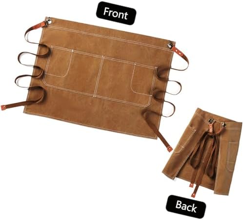 Canvas Work Waist Apron Tool Utility Gardening 1/2 Apron with 4