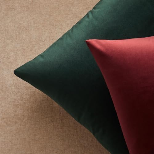 JUSPURBET 22x22 Decorative Velvet Throw Pillow Covers Set of 2,Army
