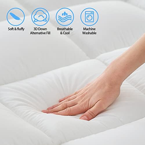 CYMULA Queen Mattress Topper for Back Pain - Extra Thick Cooling