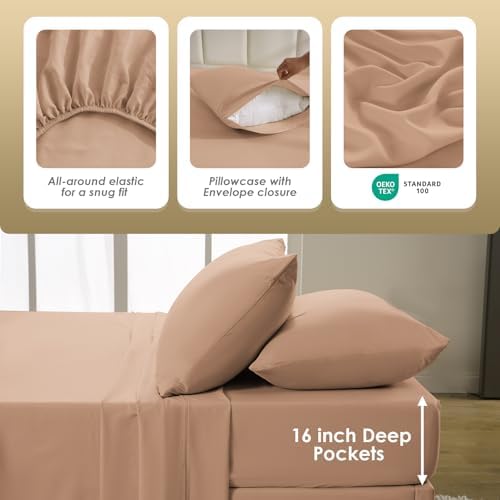 Full Sheet Set - Hotel Luxury 4 Piece Breathable and Cooling Sheets